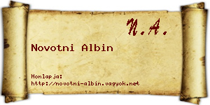 Novotni Albin névjegykártya